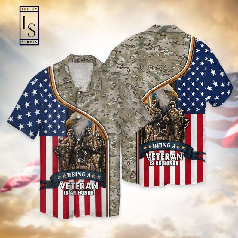 4th Of July Independence Day Memorial Day American Being A Veteran Is A Honor Hawaiian Shirt