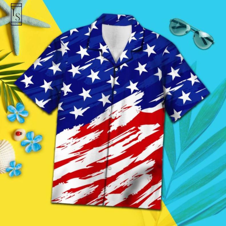 American Flag In 4th of July Hawaiian Shirt
