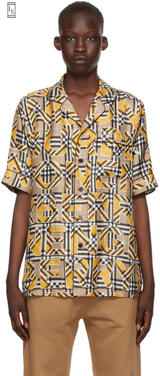 Burberry Beige Silk Hawaiian Shirt