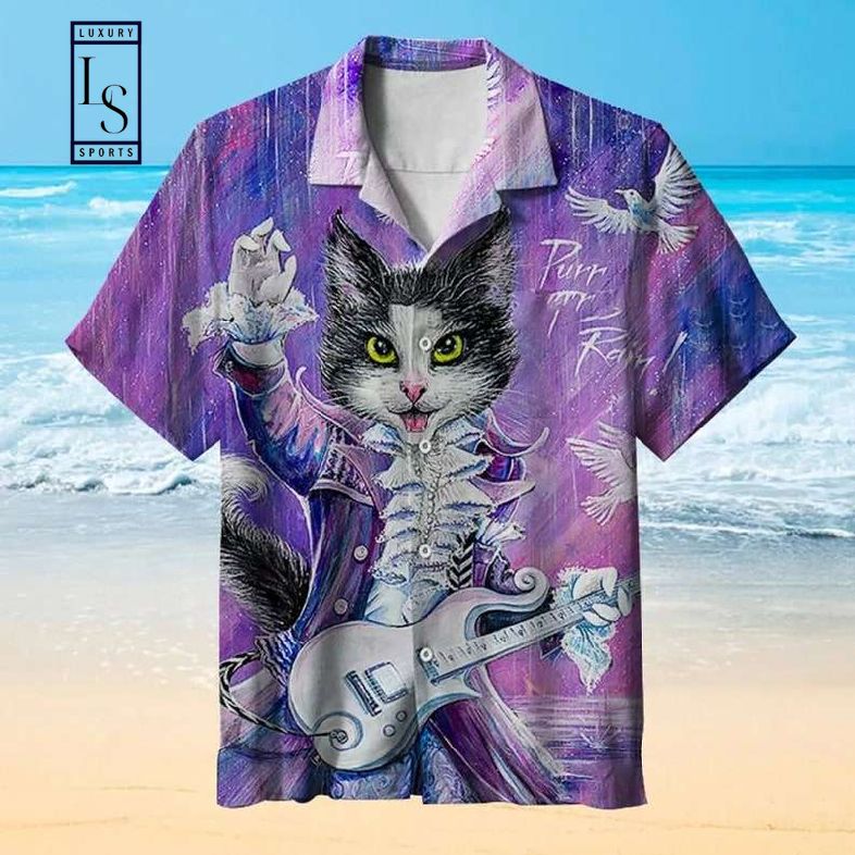 Cat Playing The Guitar Hawaiian Shirt