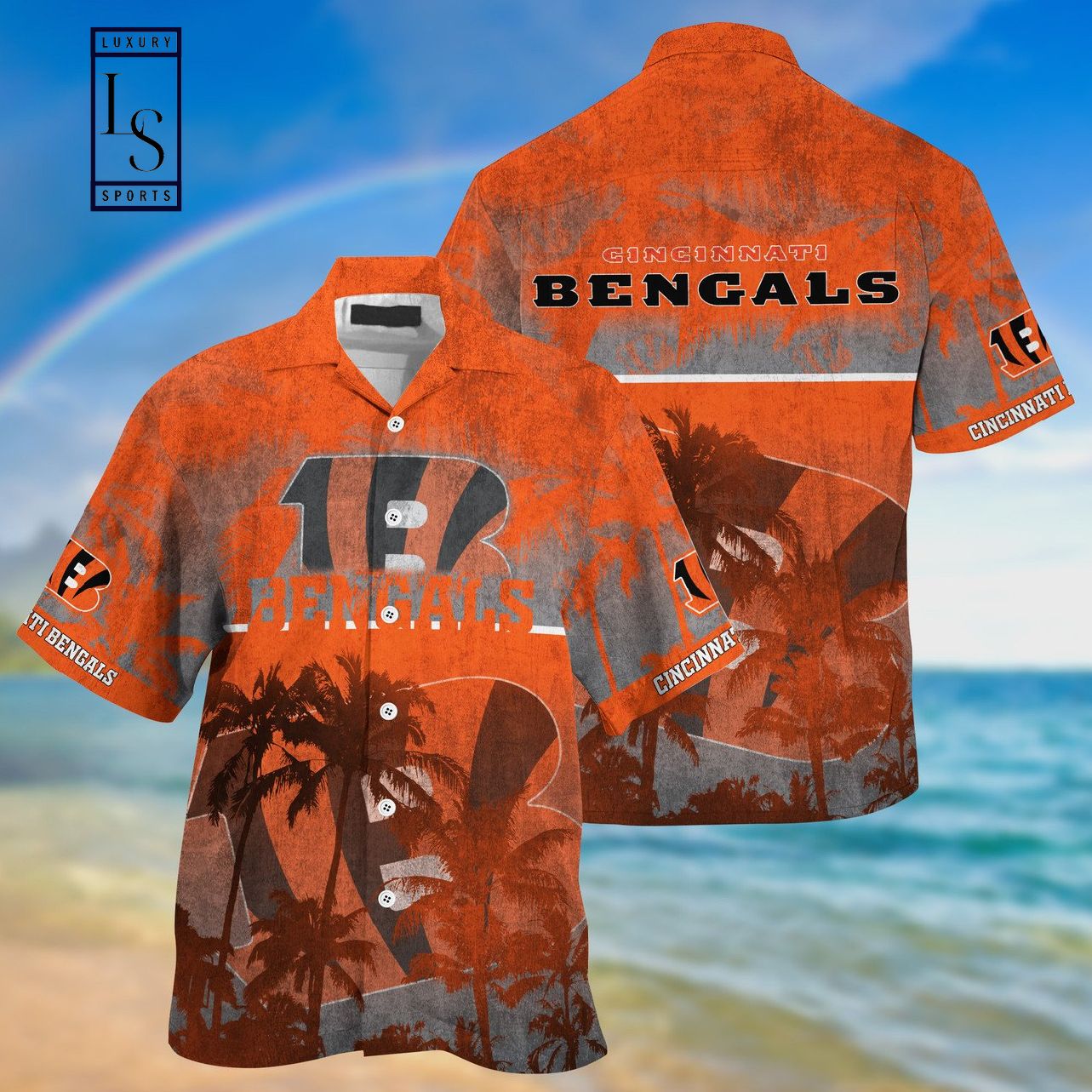 Cincinnati Bengals Palm Hawaiian Shirt