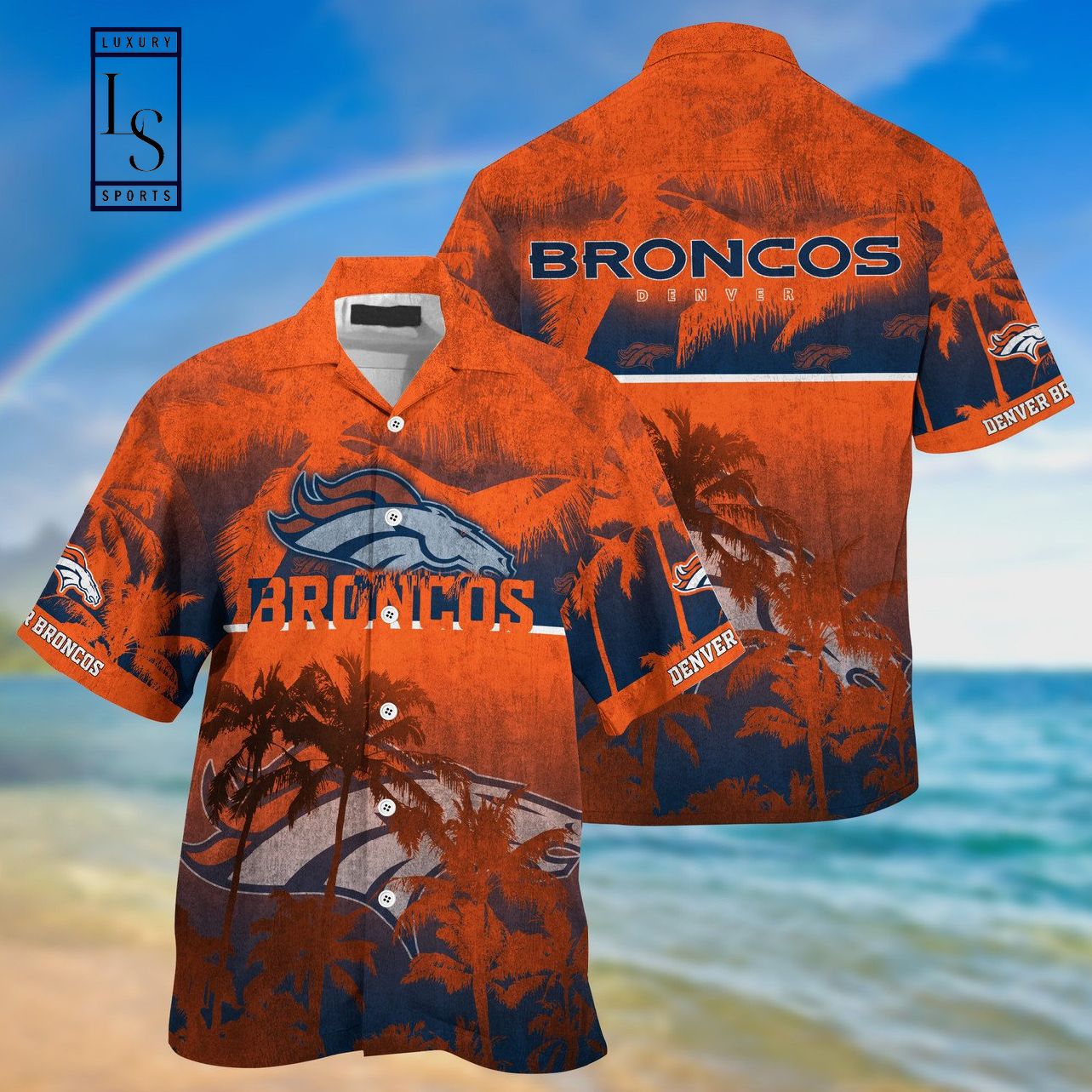 Denver Broncos Palm Hawaiian Shirt