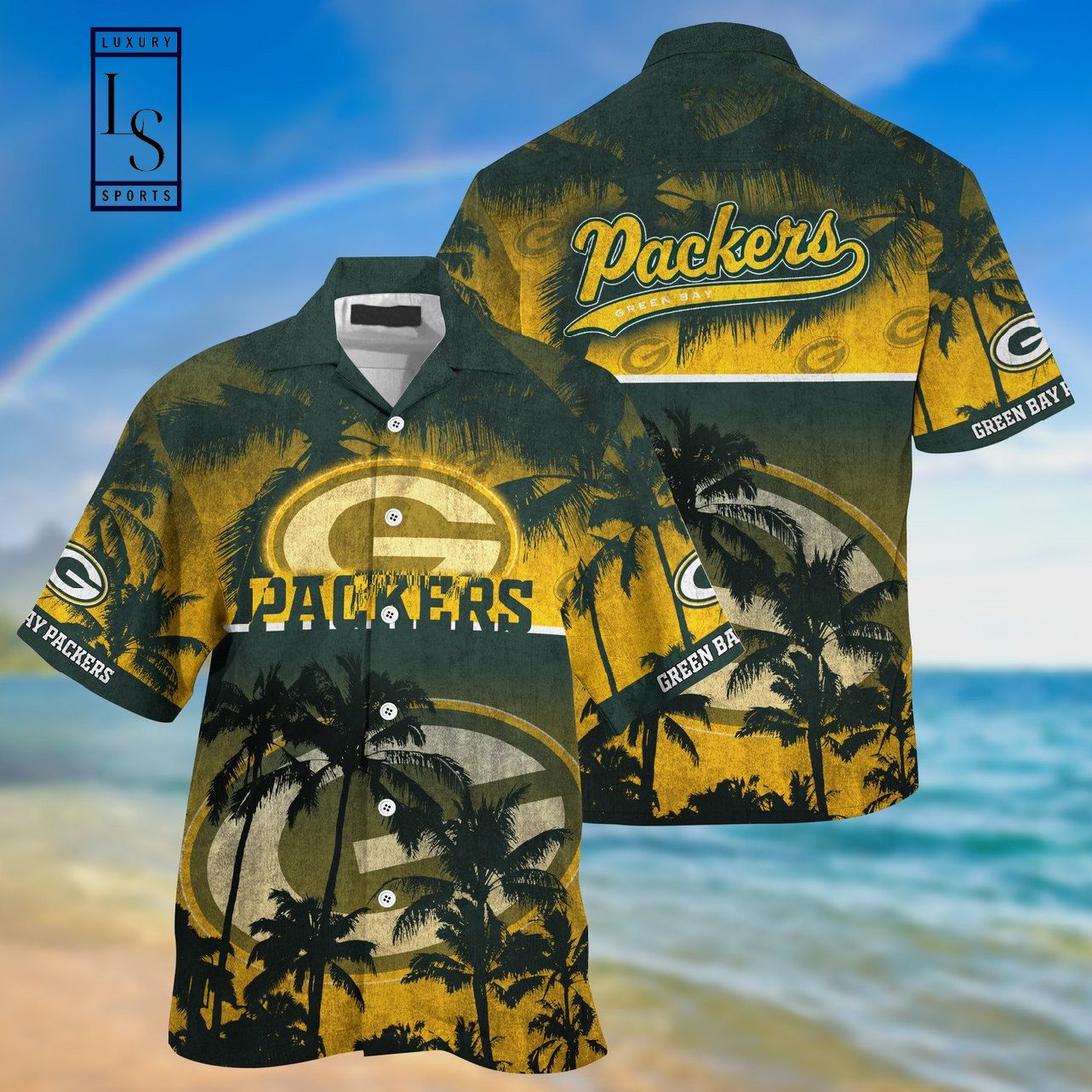Green Bay Packers Palm Hawaiian Shirt