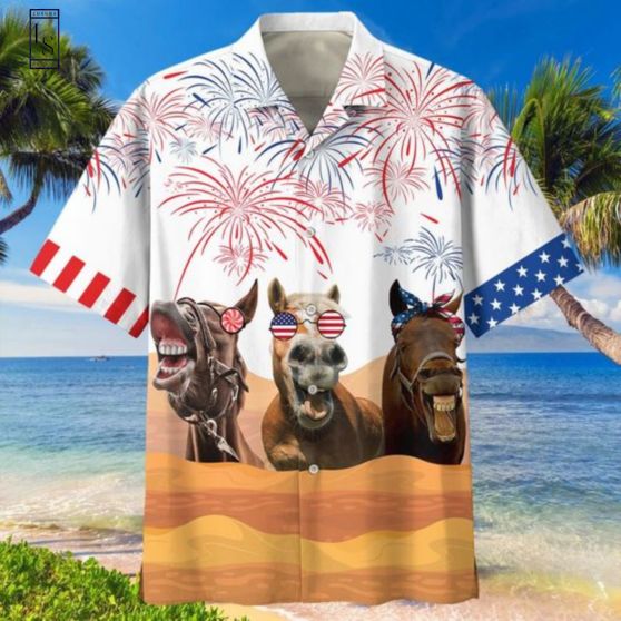 Horses Independence Day Hawaiian Shirt