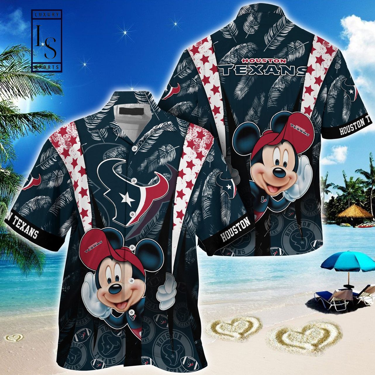 Houston Texans Mickey Mouse Hawaiian Shirt