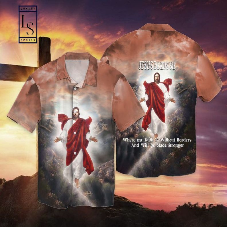 Jesus Leads Me Hawaiian Shirt