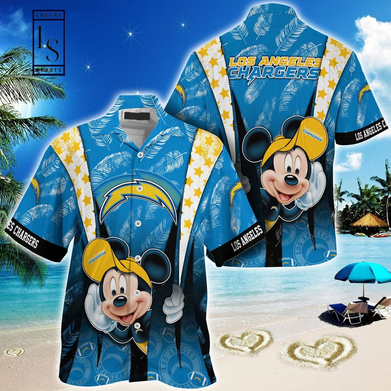 Los Angeles Chargers Mickey Mouse Hawaiian Shirt