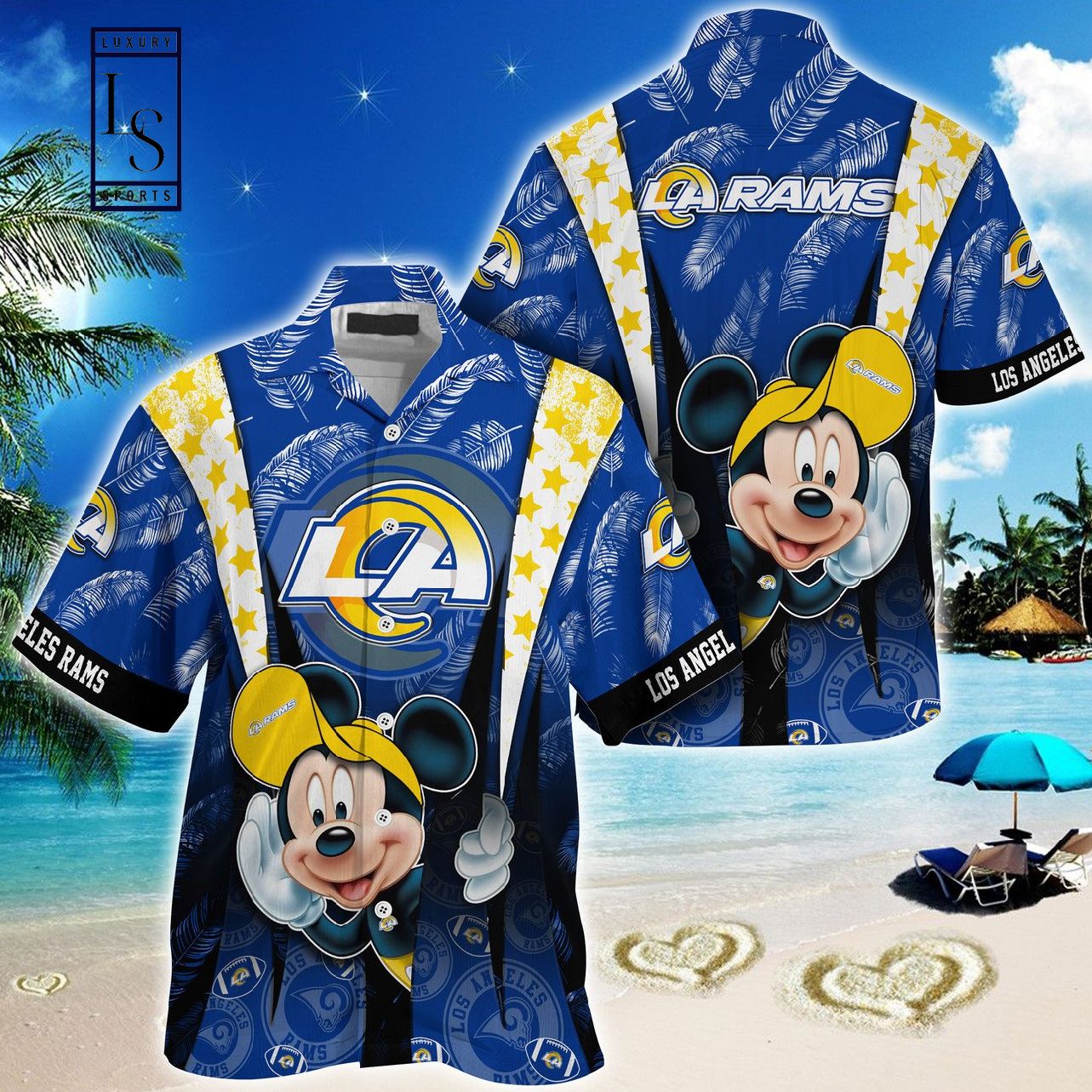 Los Angeles Rams Mickey Mouse Hawaiian Shirt