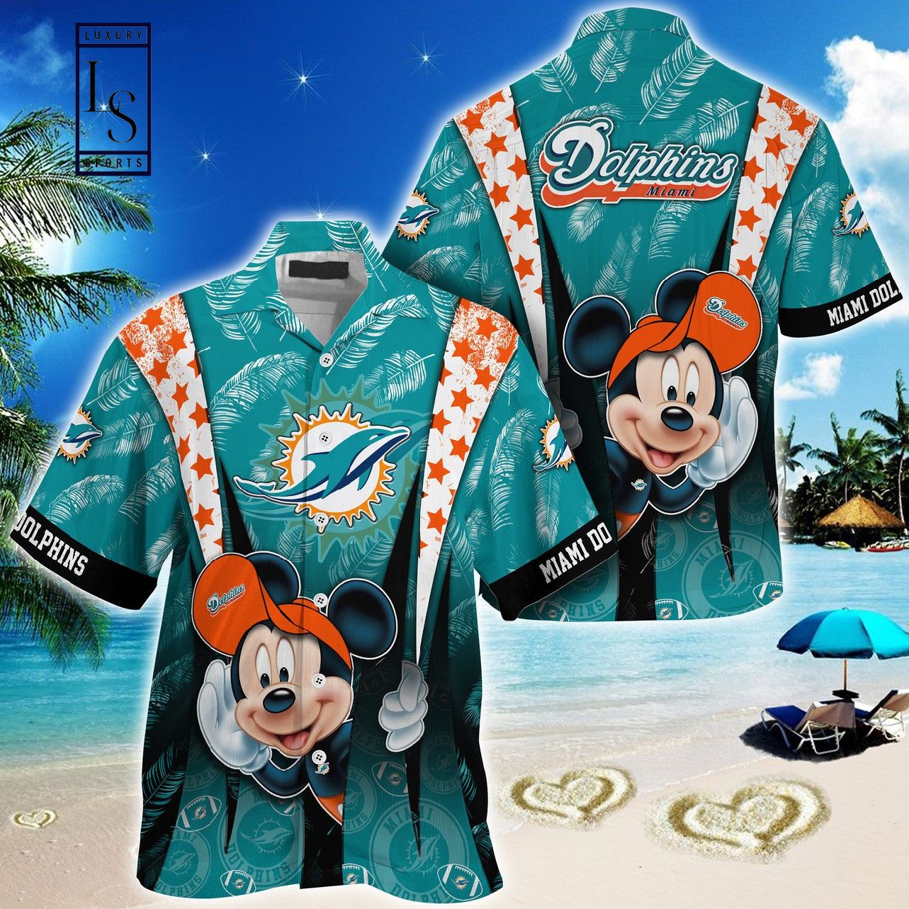 Miami Dolphins Mickey Mouse Hawaiian Shirt