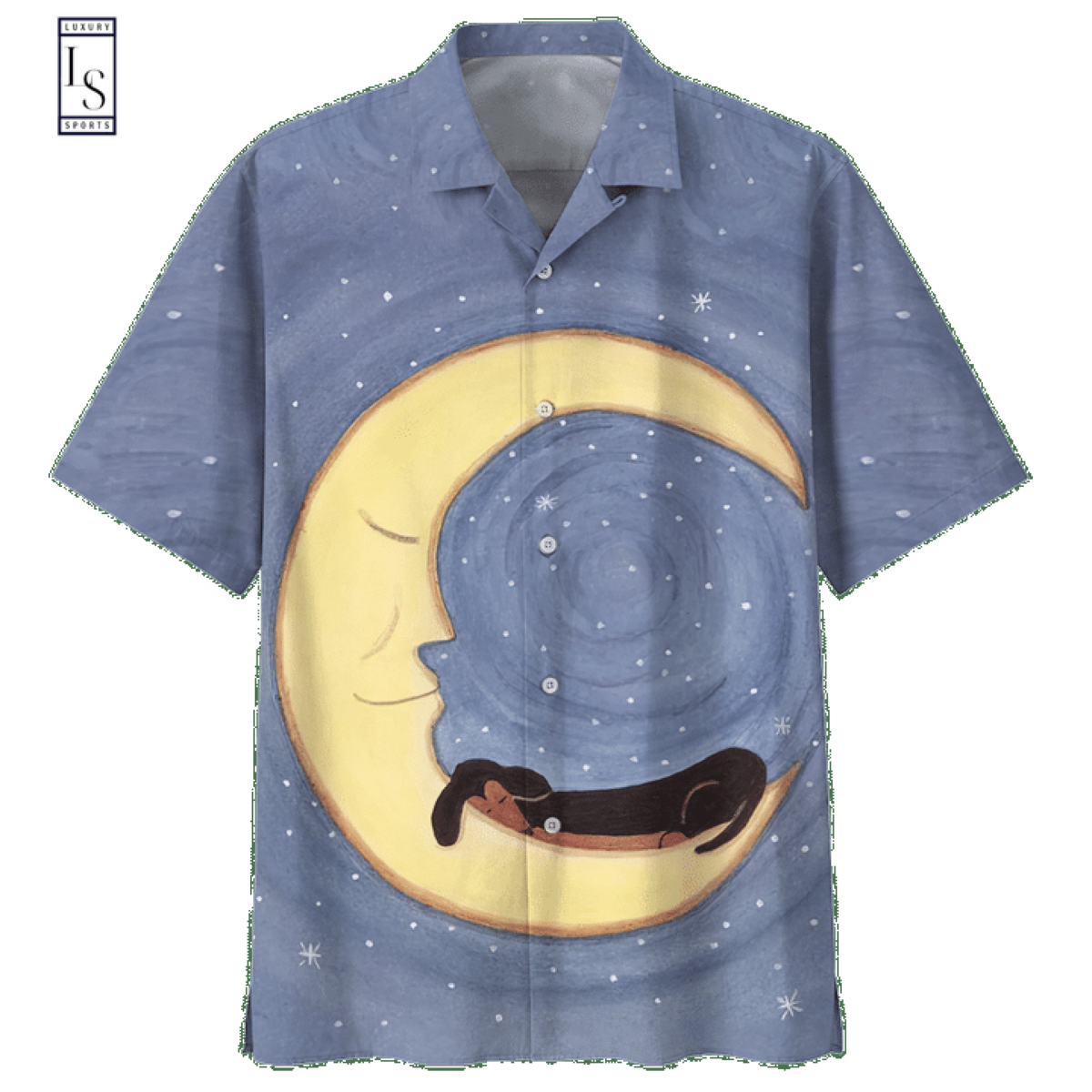 Moon Dachshund Sleep Hawaiian Shirt 