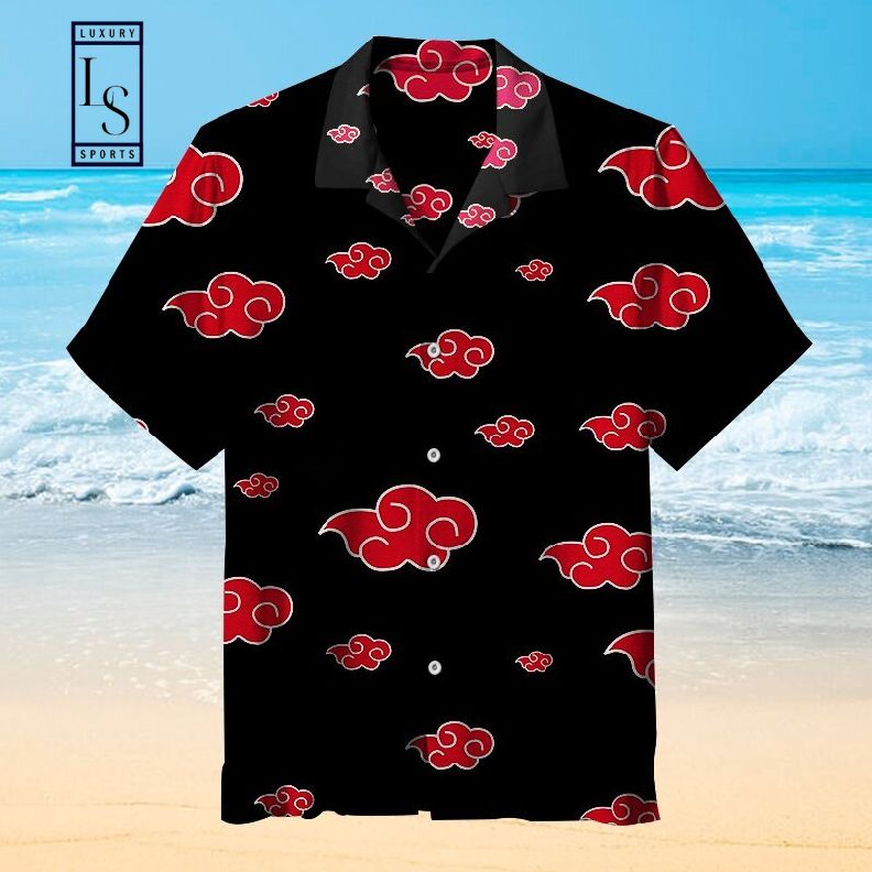 Naruto Akatsuki pattern Hawaiian Shirt
