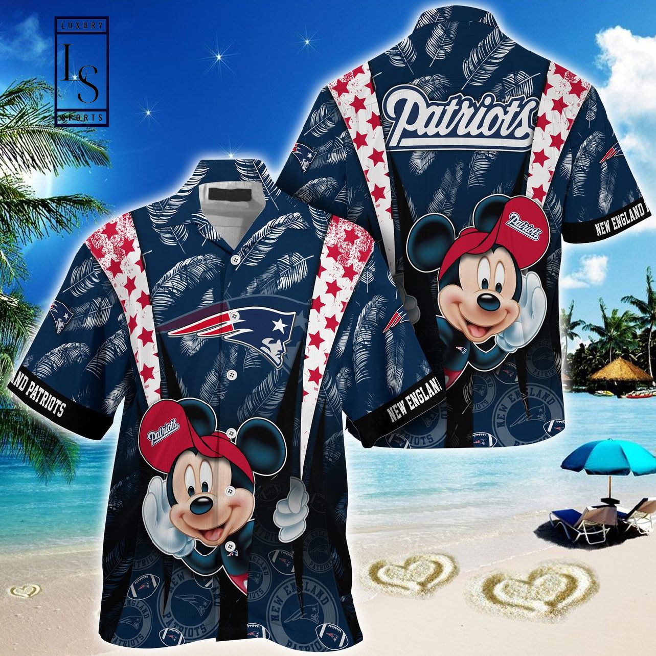 New England Patriots Mickey Mouse Hawaiian Shirt
