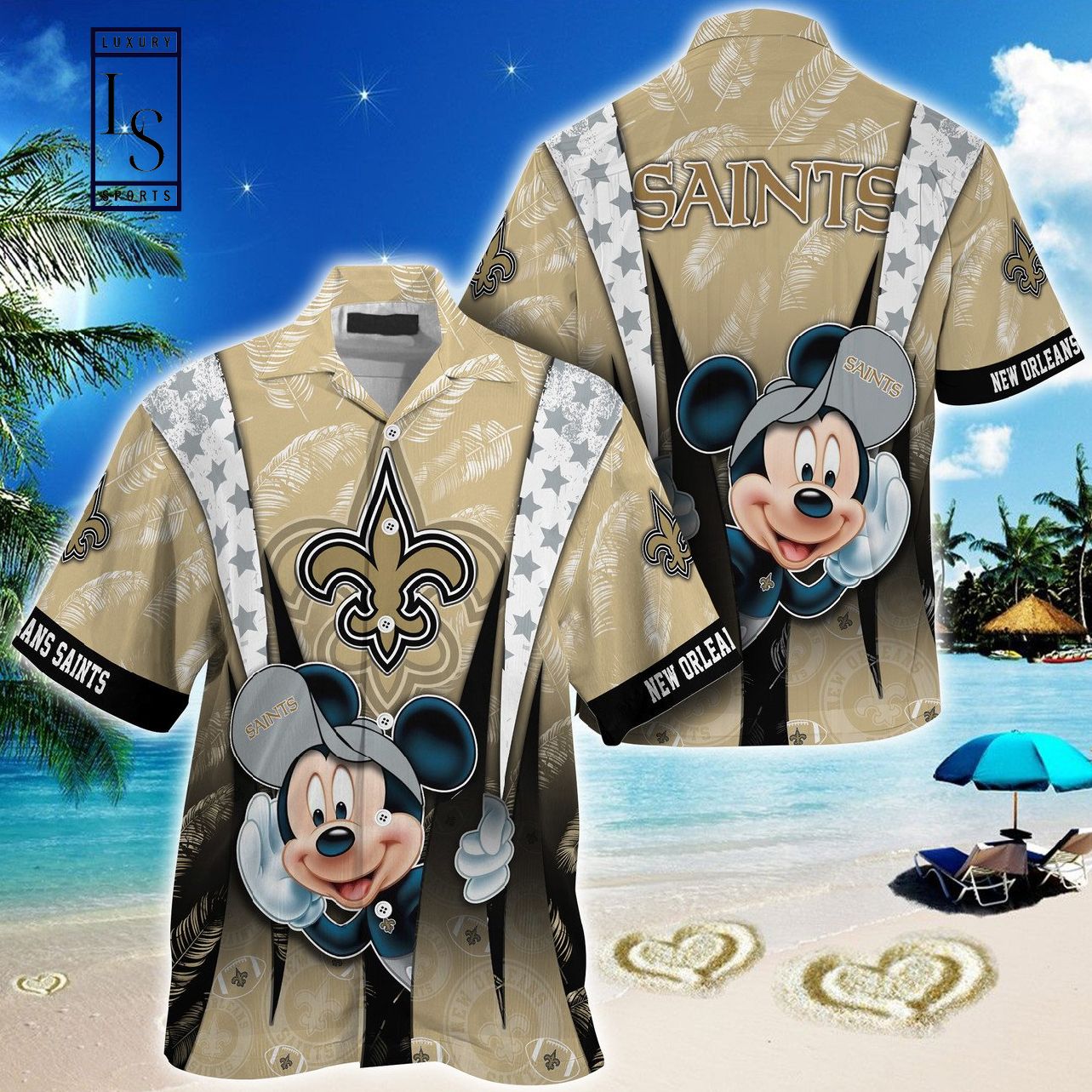 New Orleans Saints Mickey Mouse Hawaiian Shirt