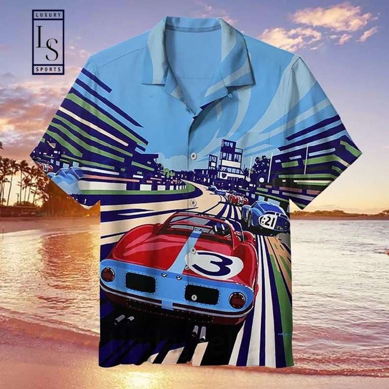 Racing Car Printing Hawaiian Shirt