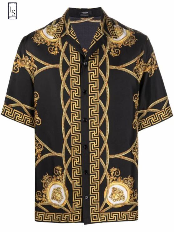 Versace Man Black Hawaiian Shirt