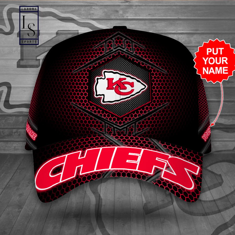 Kansas City Chiefs Beehive Hexagon Pattern Customized Baseball Cap