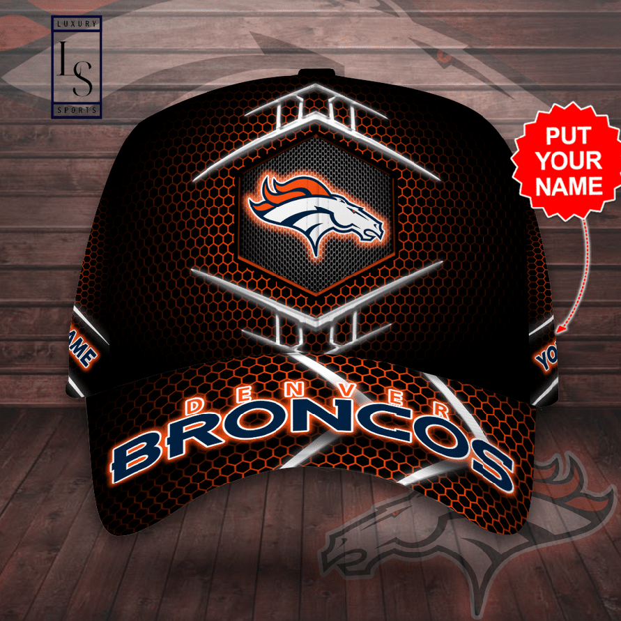 Denver Broncos Beehive Hexagon Pattern Customized Baseball Cap