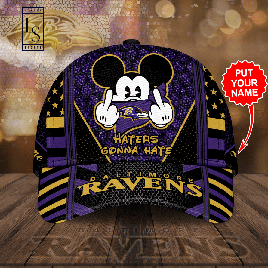 Baltimore Ravens Mickey Mouse Haters Gonna Hate Customized Baseball Cap