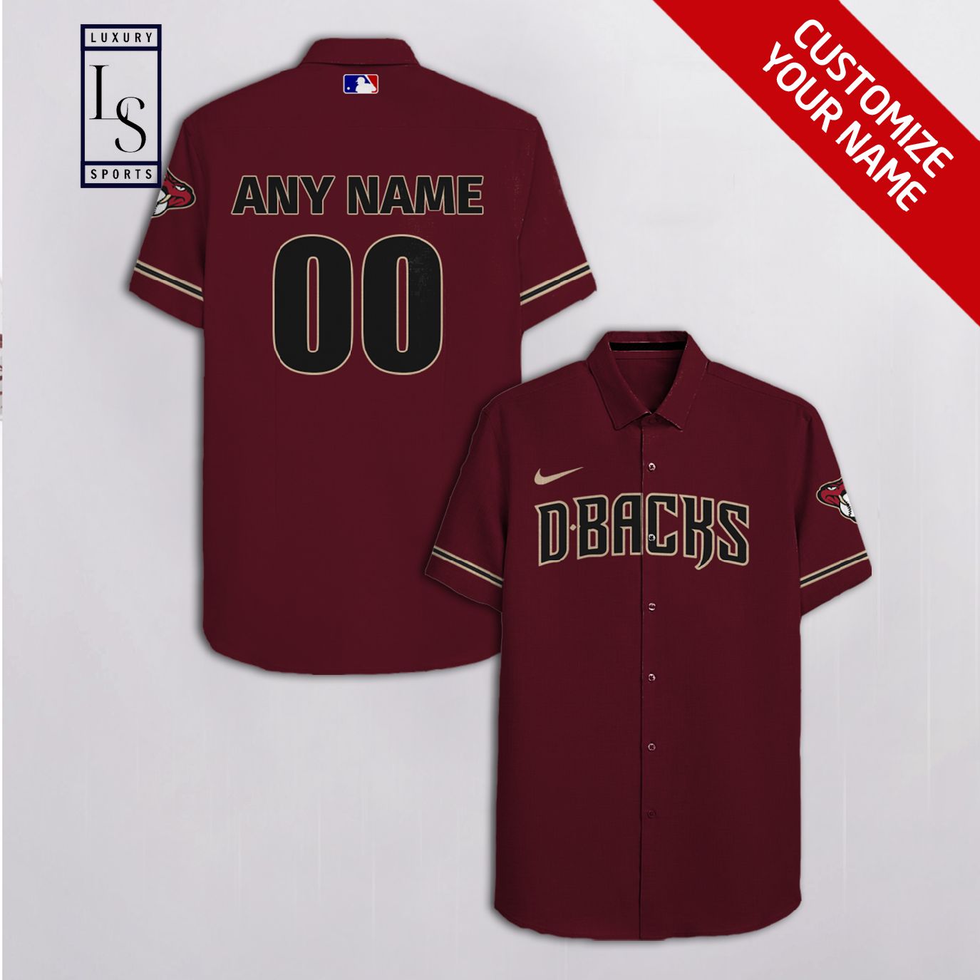 Arizona Diamondbacks Baseball Team Custom Name 3 Hawaiian Shirt