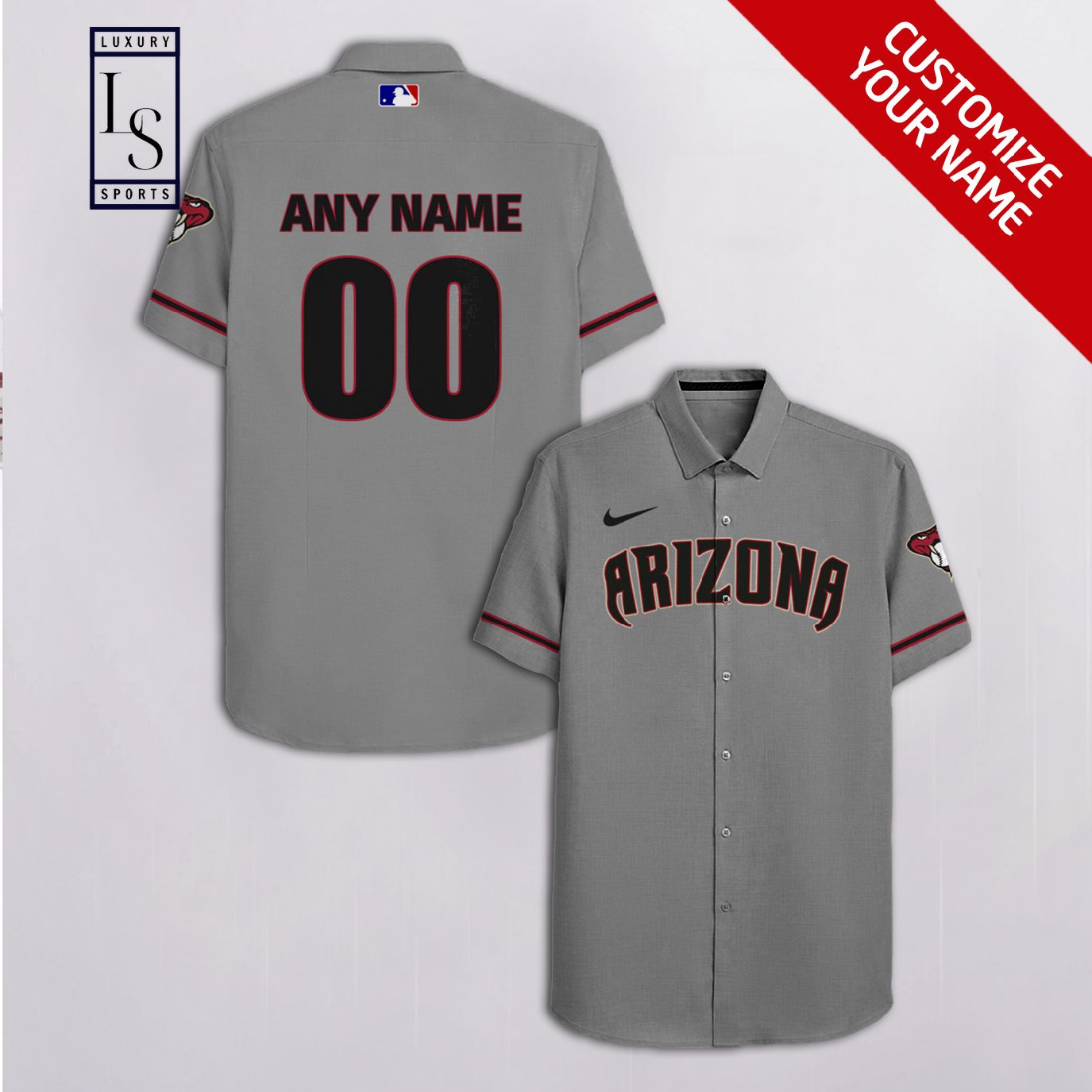 Arizona Diamondbacks Baseball Team Custom Name Hawaiian Shirt