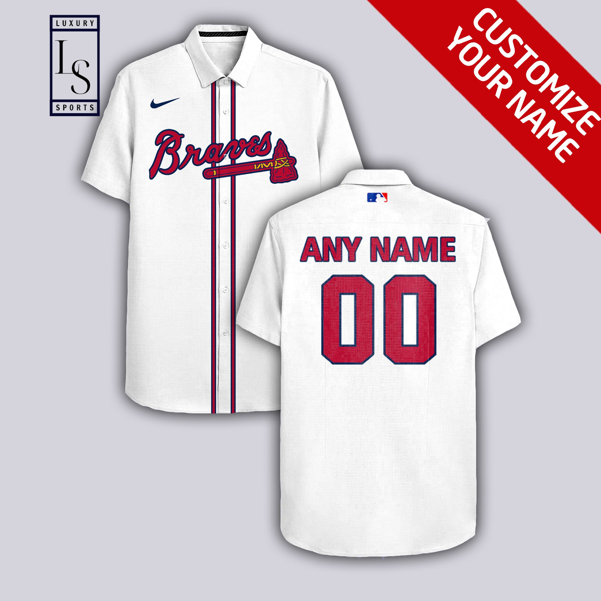 Atlanta Braves Baseball Team Custom Name 2 Hawaiian Shirt
