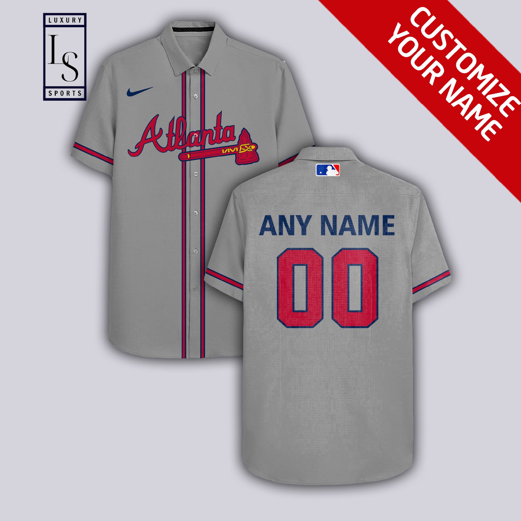 Atlanta Braves Baseball Team Custom Name Hawaiian Shirt 