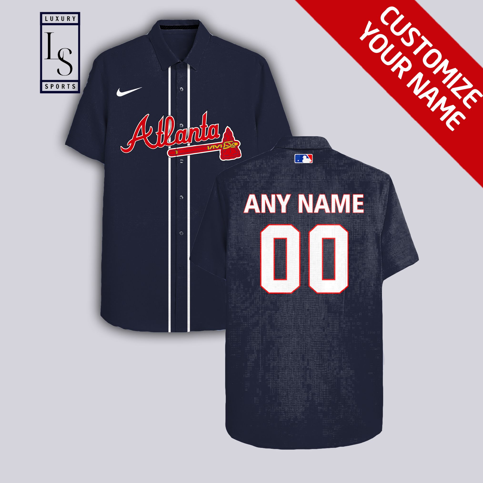 Atlanta Braves Baseball Team Custom Name Hawaiian Shirt