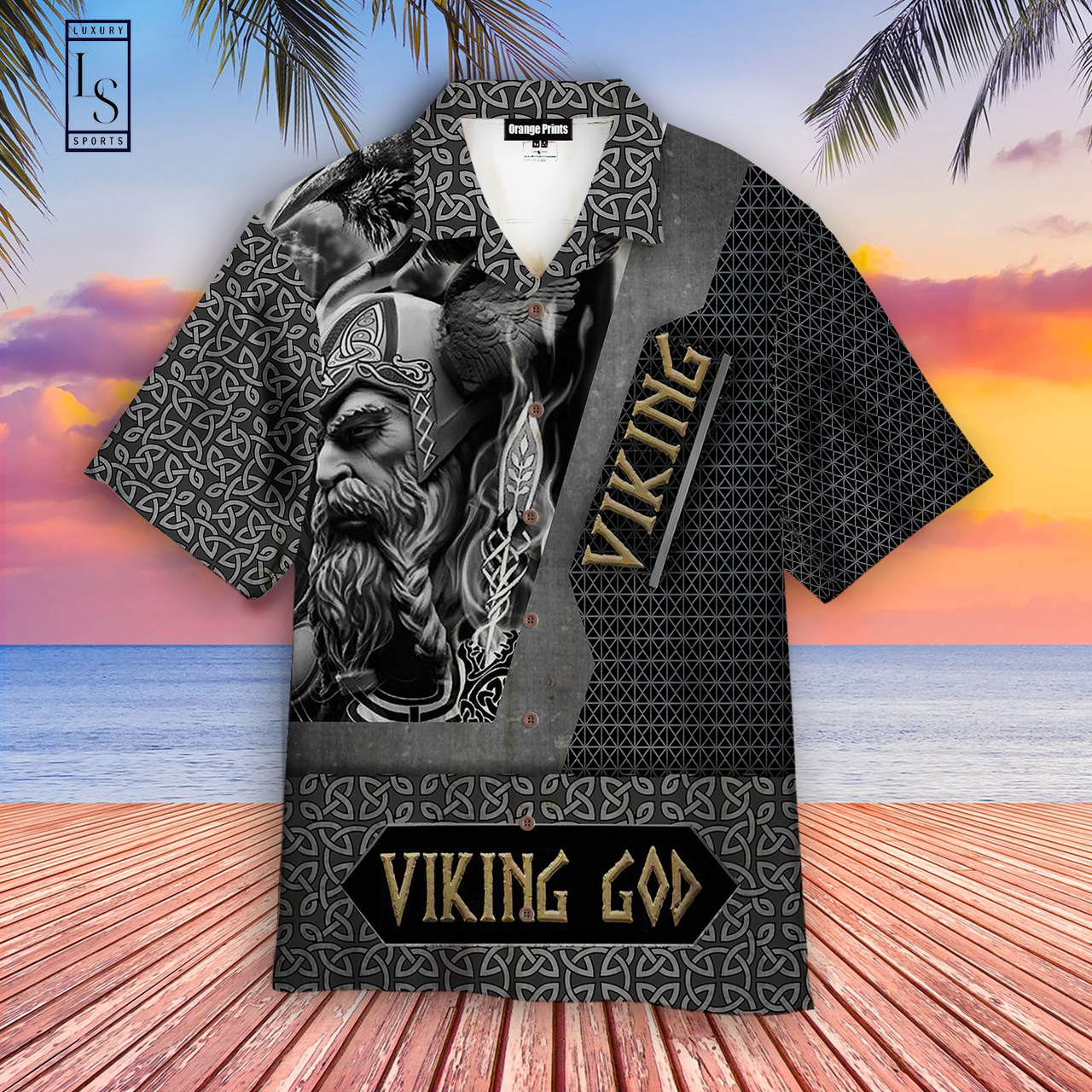 Black And White Viking God Hawaiian Shirt