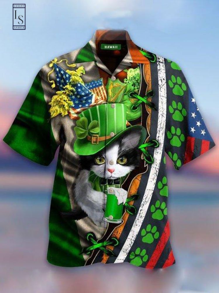 Cat St Patrick's Day Hawaiian Shirt