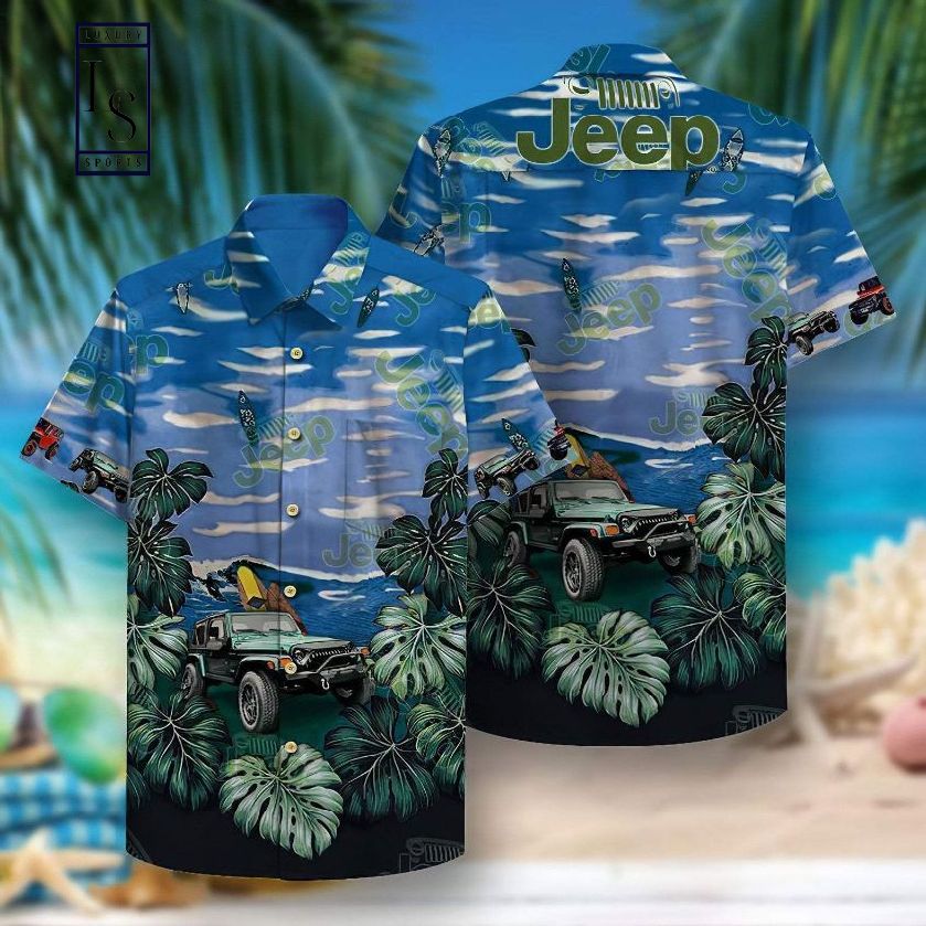 Vintage Jeep Car Tropical Summer Hawaiian Shirt