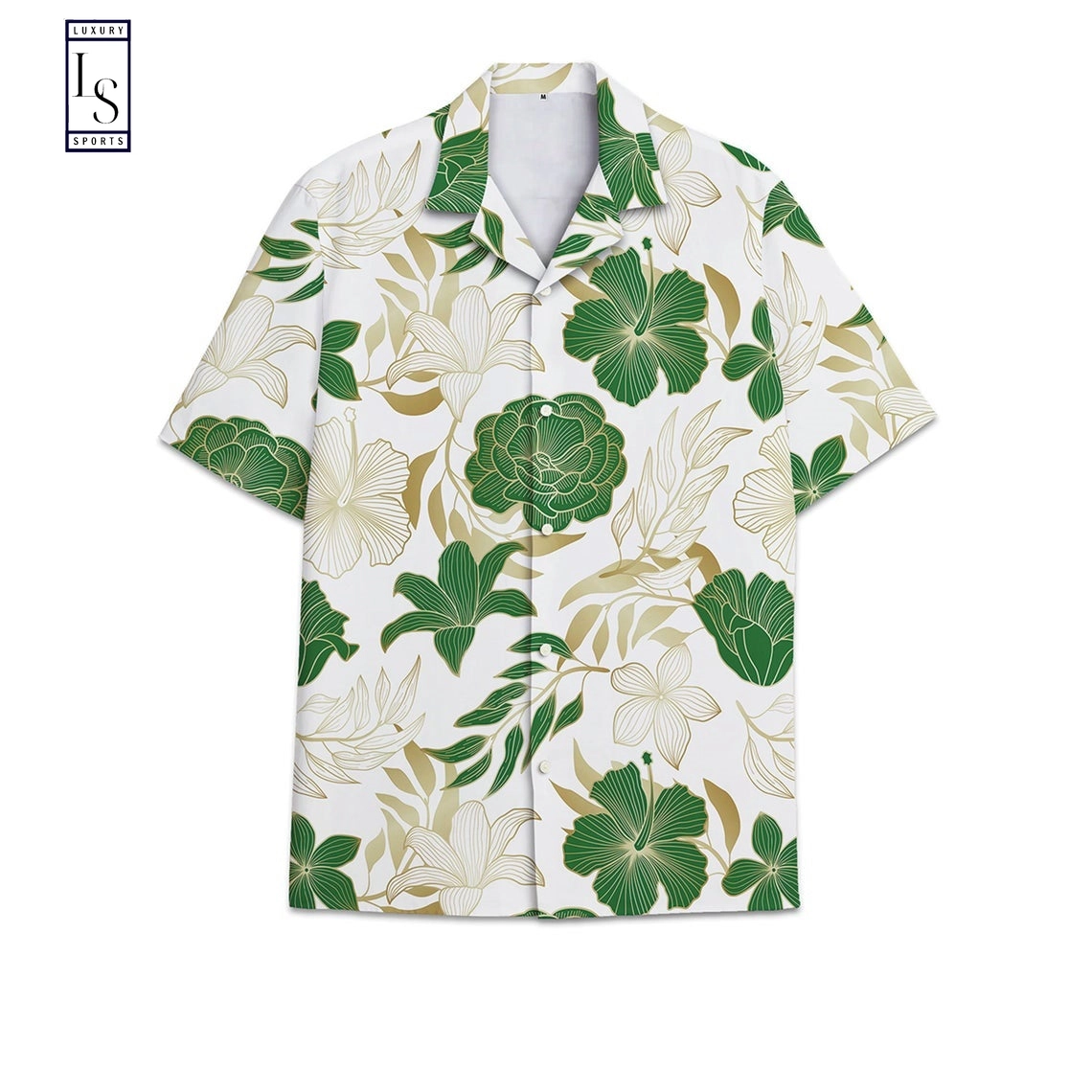 Green Floral In Hawaiian Shirt