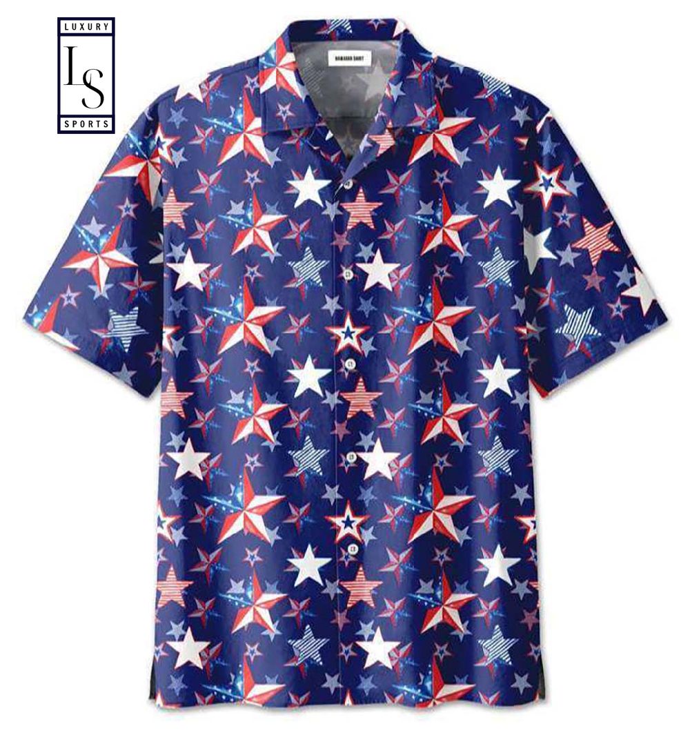 4th Of July US Flag Star Hawaiian Shirt