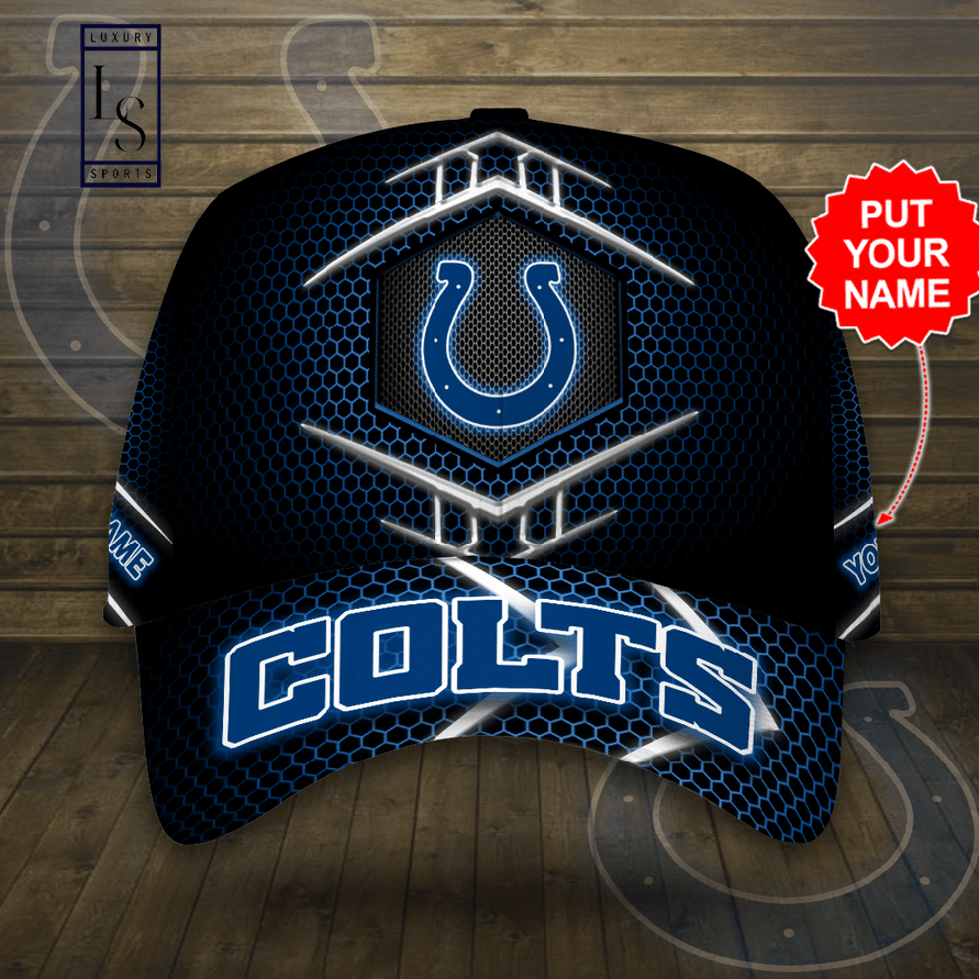 Indianapolis Colts Beehive Hexagon Pattern Customized Baseball Cap