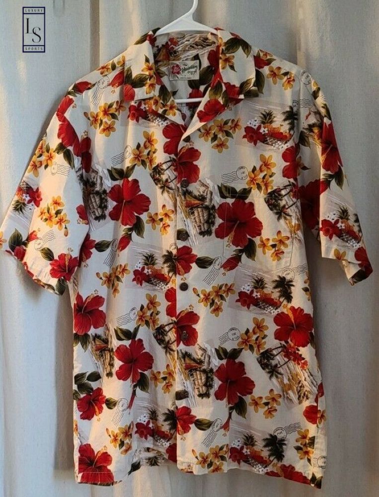 Hibiscus Floral Stamp Hawaiian Shirt