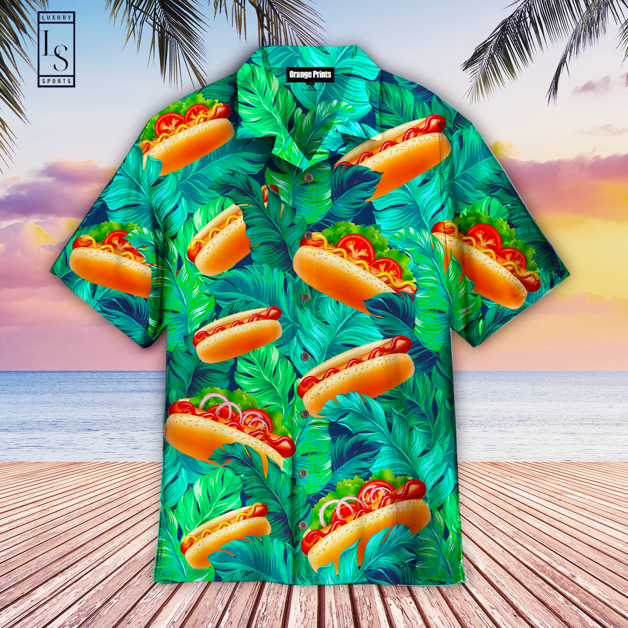 Hot Dog Tropical Hawaiian Shirt