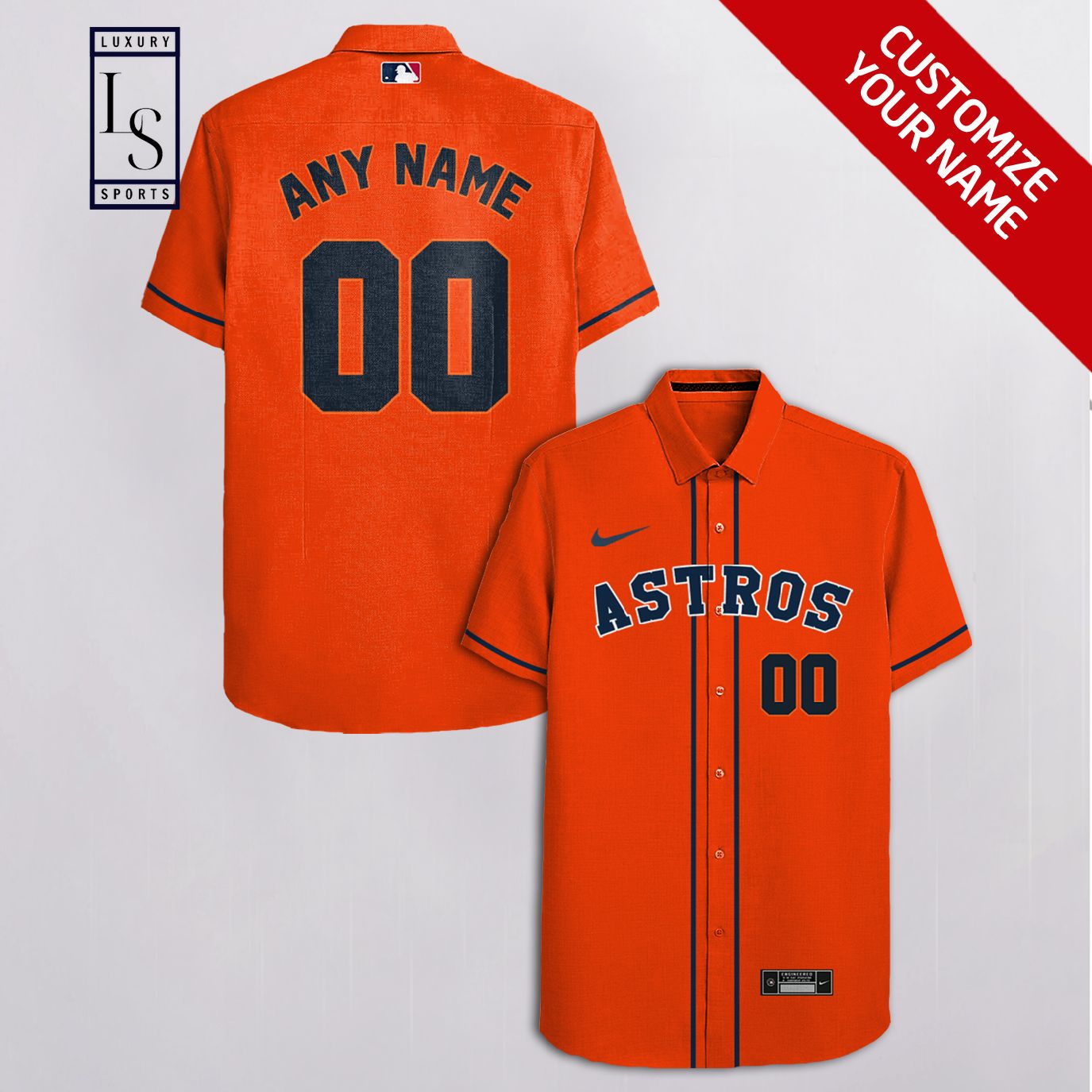 Houston Astros Baseball Team Custom Name 4 Hawaiian Shirt 