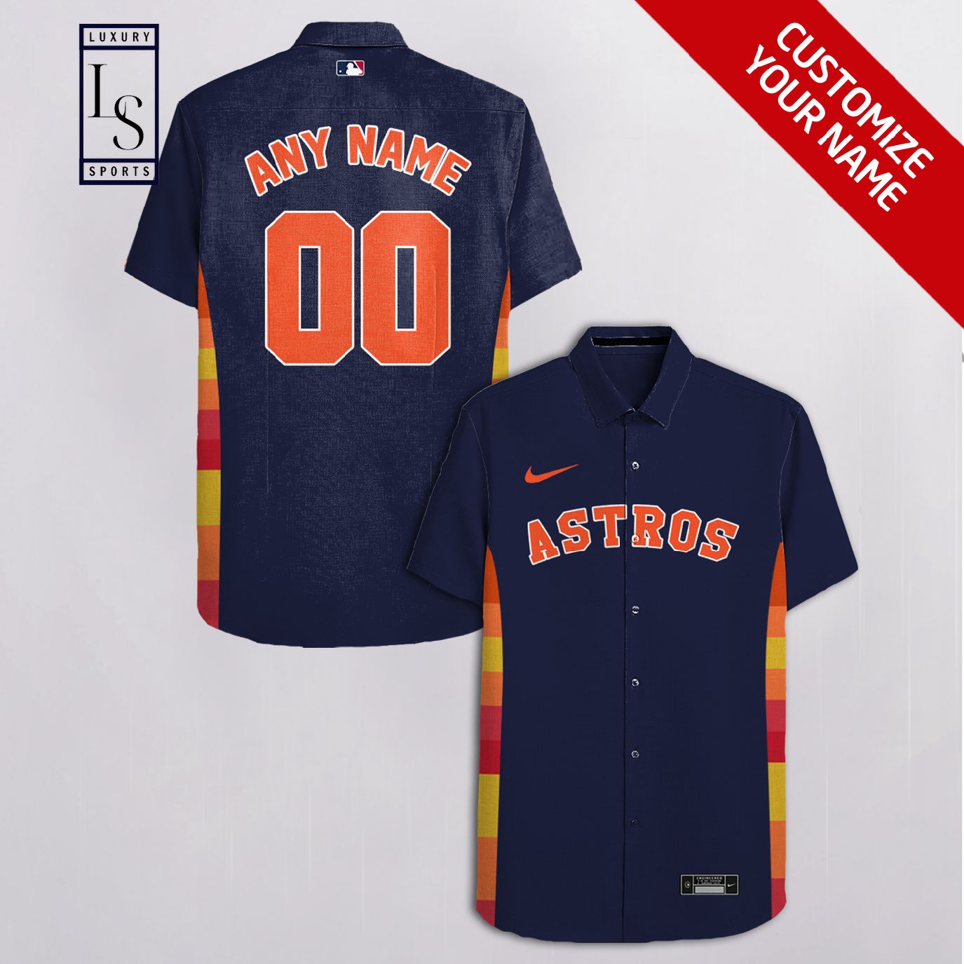 Houston Astros Baseball Team Custom Name Hawaiian Shirt 