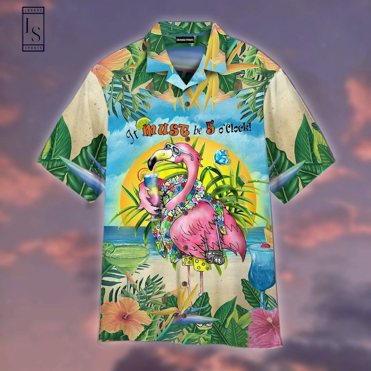 It's 5 O'Clock Flamingo Hawaiian Shirt