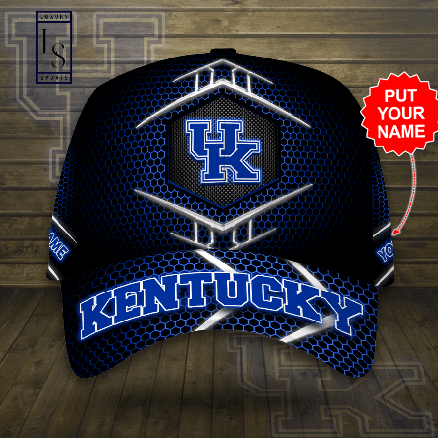 Kentucky Wildcats Beehive Hexagon Pattern Customized Baseball Cap