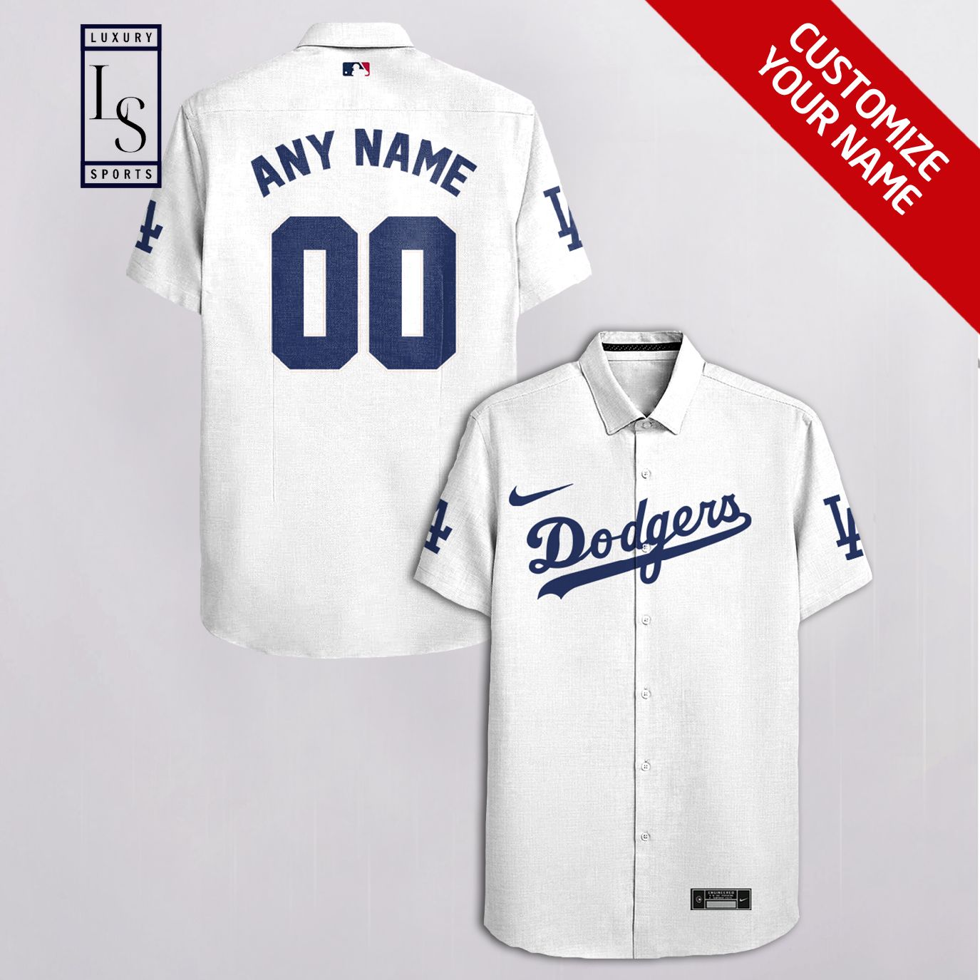 Los Angeles Dodgers Custom Name 3 Hawaiian Shirt
