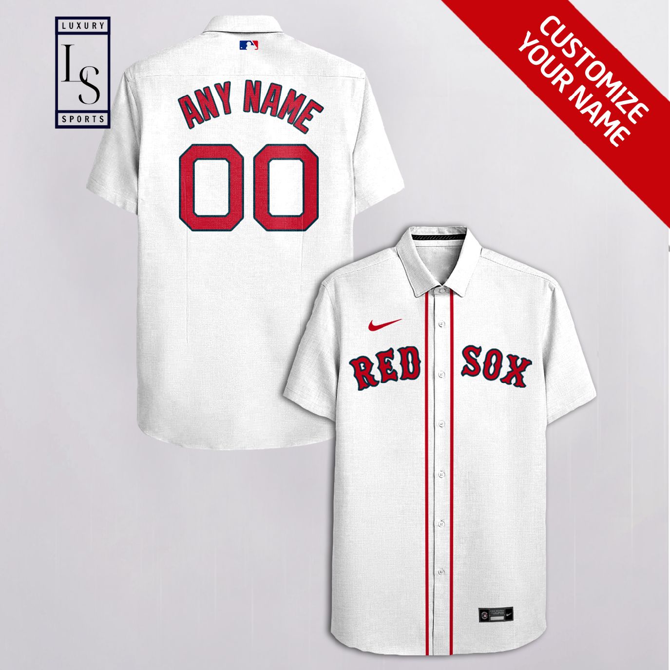 MLB Boston Red Sox Baseball Team Customized White Hawaiian Shirt