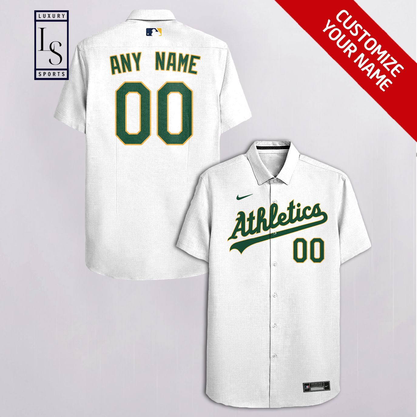MLB Oakland Athletics Baseball Team Customized White Hawaiian Shirt