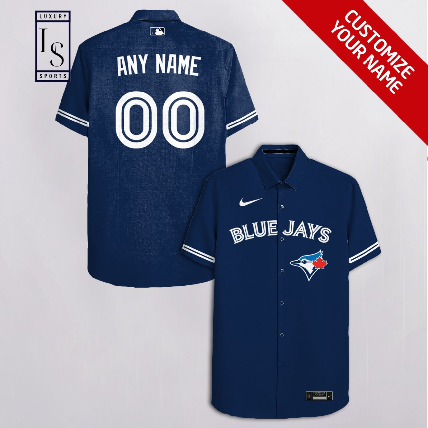 MLB Toronto Blue Jays Baseball Team Customized Navy Hawaiian Shirt