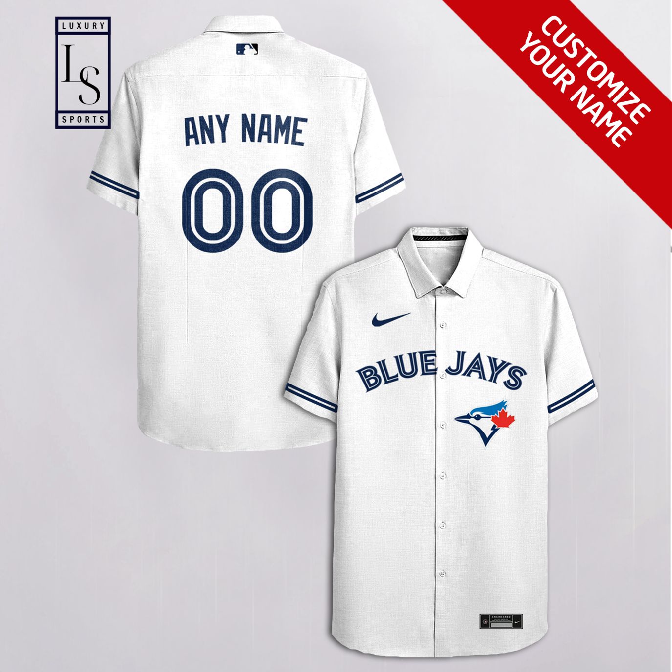 MLB Toronto Blue Jays Baseball Team Customized White Hawaiian Shirt