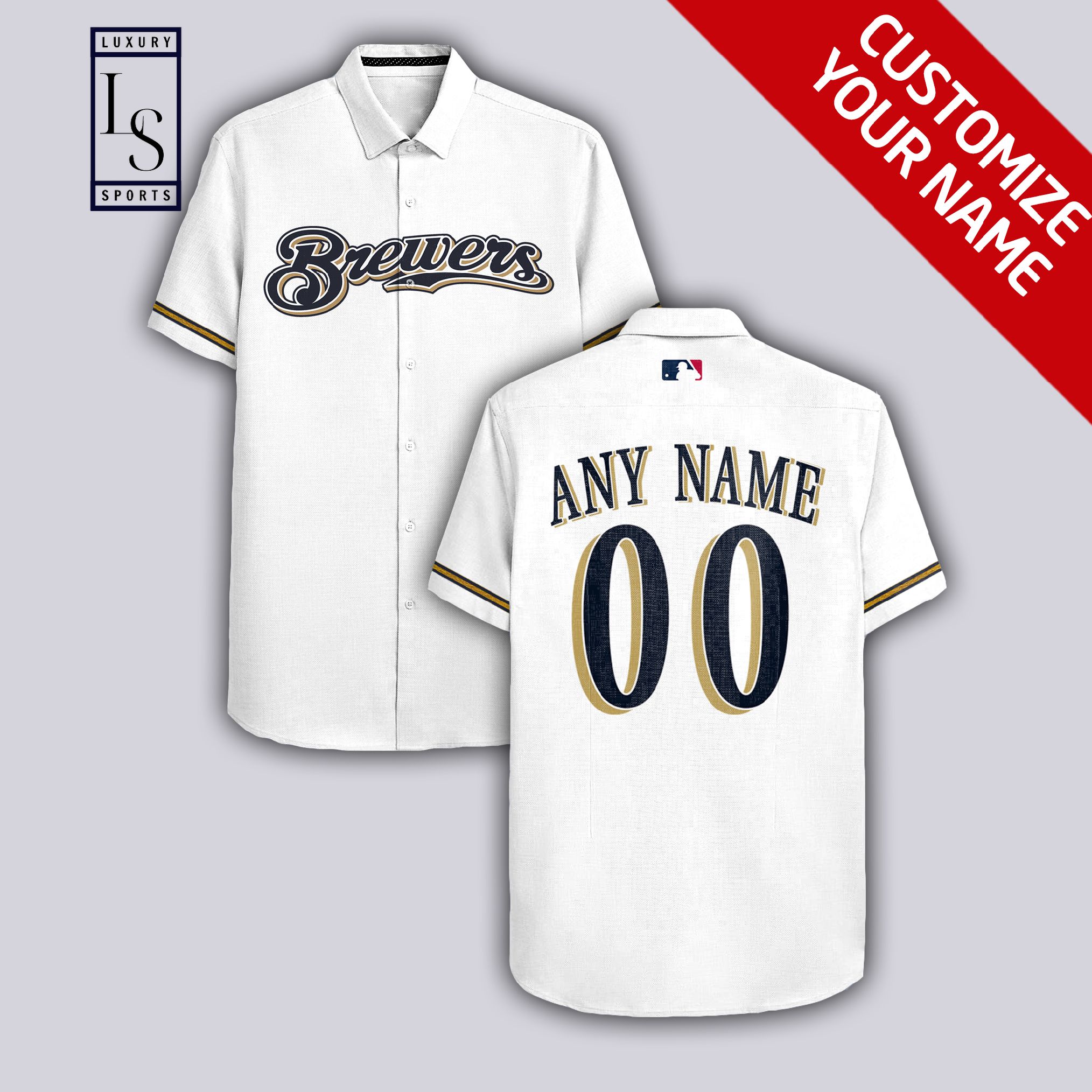 Milwaukee Brewers Custom Name 2 Hawaiian Shirt 