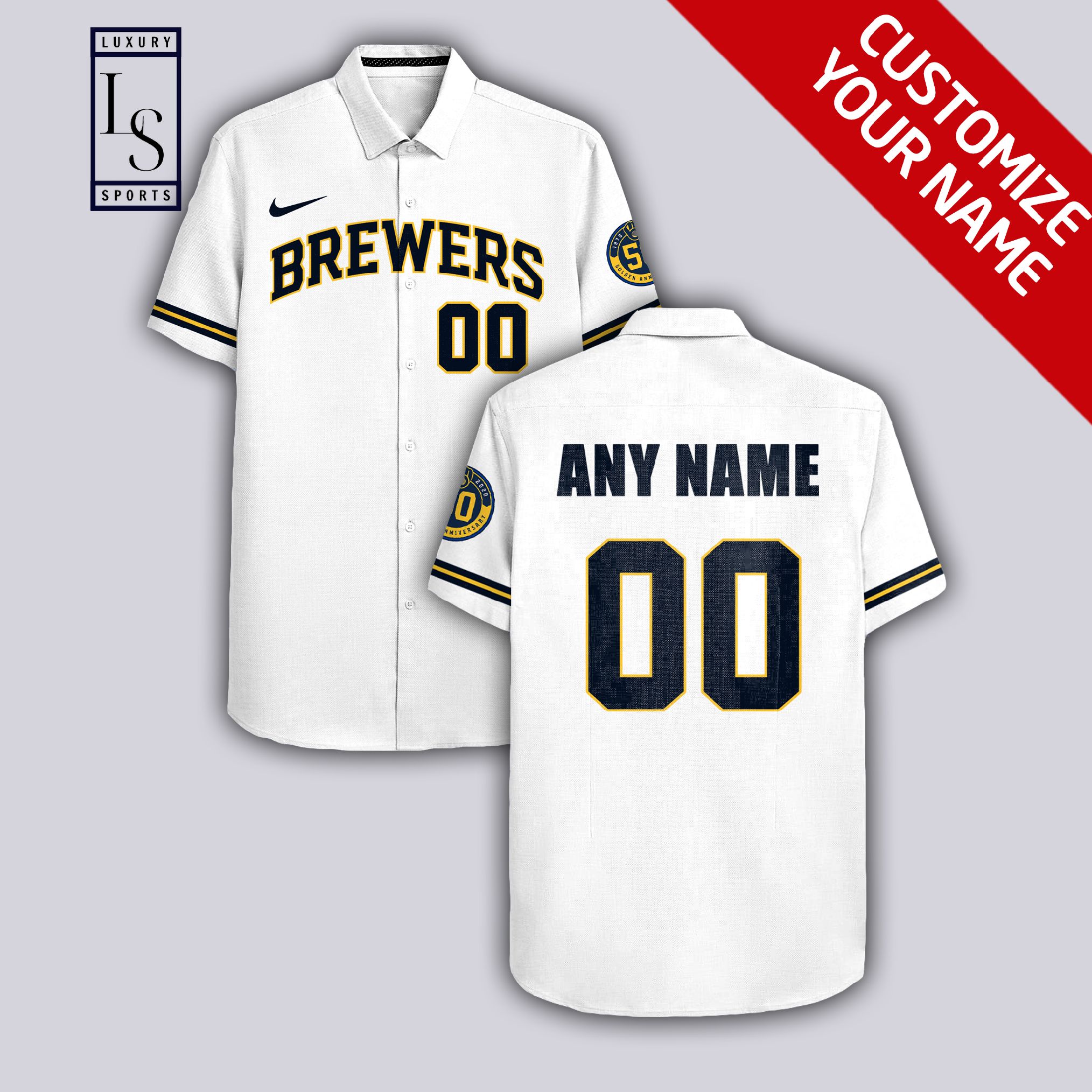 Milwaukee Brewers Custom Name 5 Hawaiian Shirt