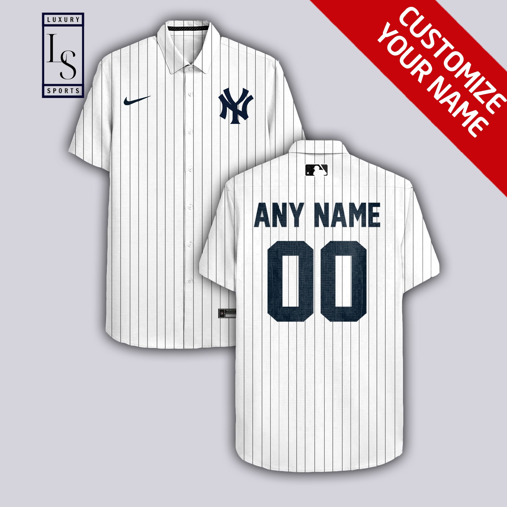 New York Yankees Custom Name Hawaiian Shirt