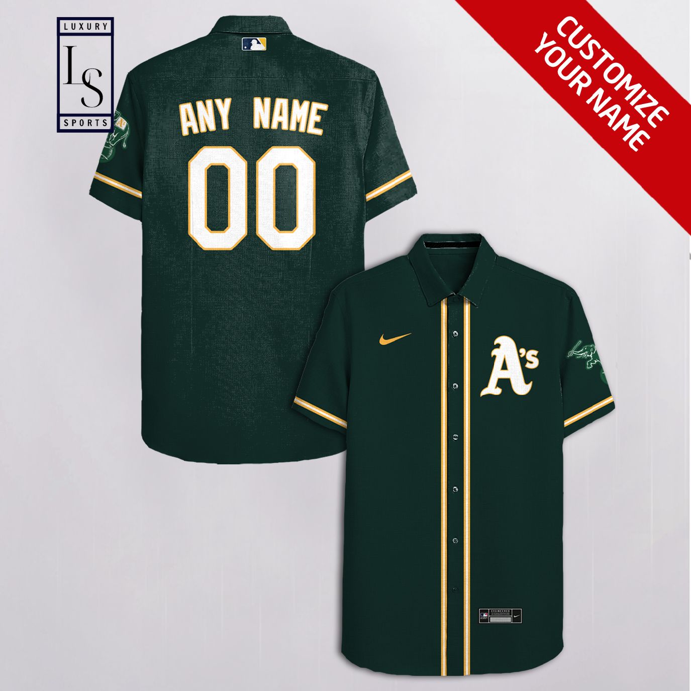 Oakland Athletics Baseball Team Custom Name Hawaiian Shirt 