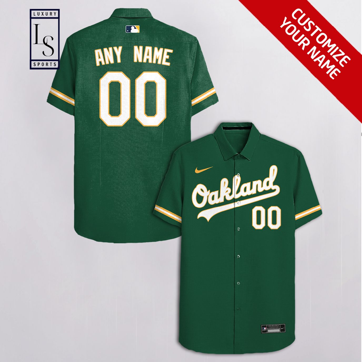 Oakland Athletics Baseball Team Custom Name Hawaiian Shirt