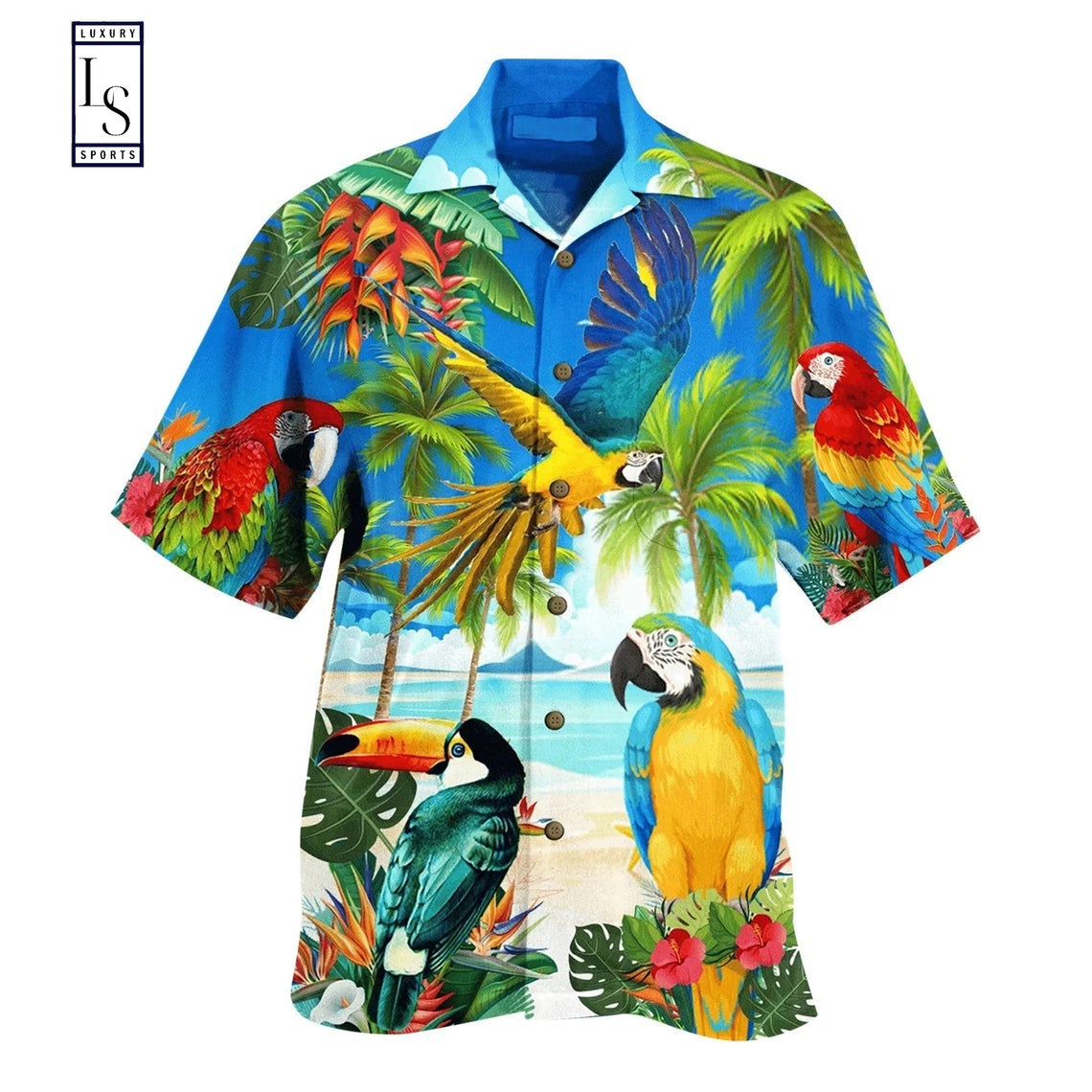 Parrot On Beach Hawaiian Shirt